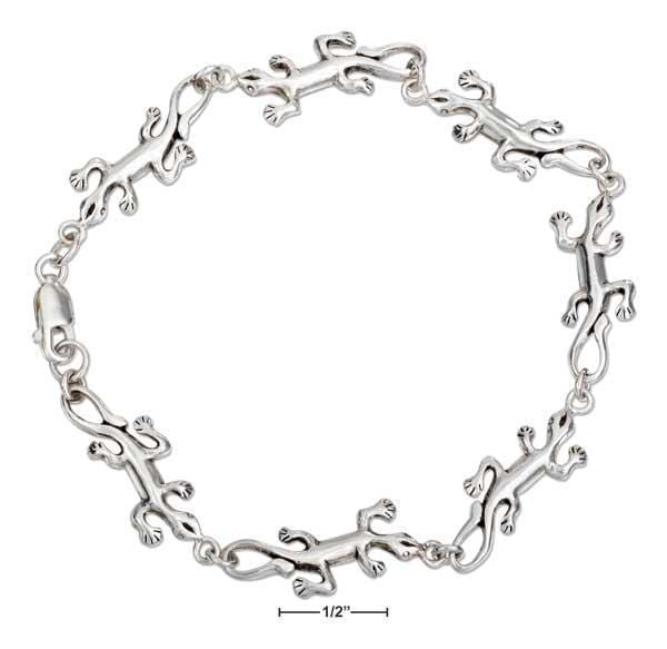 Silver Bracelets Sterling Silver 7" High Polish Gecko Link Bracelet JadeMoghul Inc.