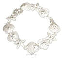 Silver Bracelets Sterling Silver 8" Assorted Sea Shell Link Bracelet JadeMoghul