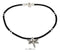 Silver Bracelets Sterling Silver 9" Black And Silver Beaded Anklet With Dragonfly Dangle JadeMoghul Inc.