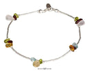 Silver Bracelets Sterling Silver 9" Peridot, Citrine, Blue Topaz, Amethyst, Rose Quartz Anklet JadeMoghul Inc.