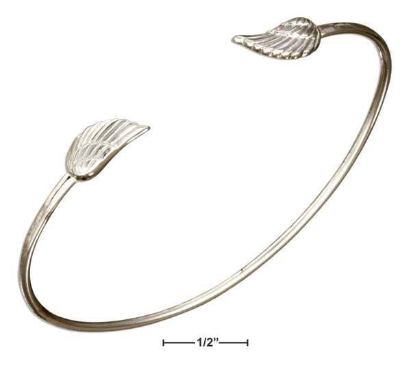 Silver Bracelets Sterling Silver Angel Wings Cuff Bracelet JadeMoghul Inc.