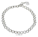 Silver Bracelets Sterling Silver Bracelet:  10" Coil And Circle Link Anklet JadeMoghul