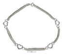 Silver Bracelets Sterling Silver Bracelet:  10" Triple Strand Chain And Open Hearts Anklet JadeMoghul