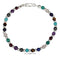 Silver Bracelets Sterling Silver Bracelet:  7.25" Continuous Multiple Color Stone Bead Bracelet JadeMoghul