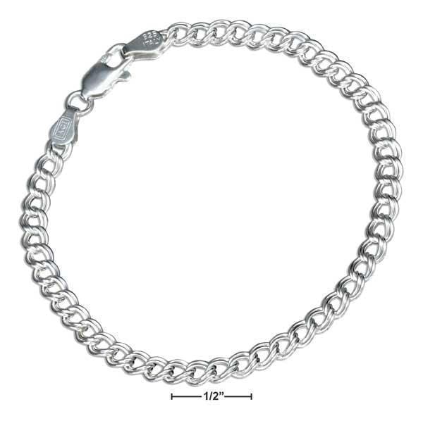 Silver Bracelets Sterling Silver Bracelet:  7" 4mm Charm Link Bracelet JadeMoghul