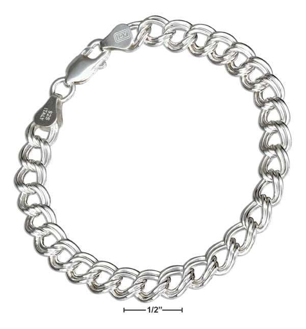 Silver Bracelets Sterling Silver Bracelet:  7" 7mm Charm Link Bracelet JadeMoghul