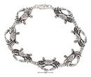 Silver Bracelets Sterling Silver Bracelet:  7" Continuous Linked Crab Bracelet JadeMoghul