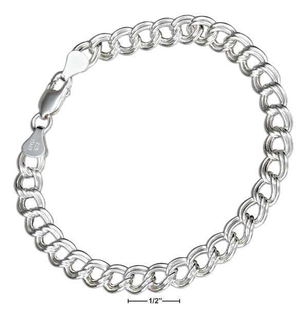 Silver Bracelets Sterling Silver Bracelet:  8" 7mm Charm Link Bracelet JadeMoghul