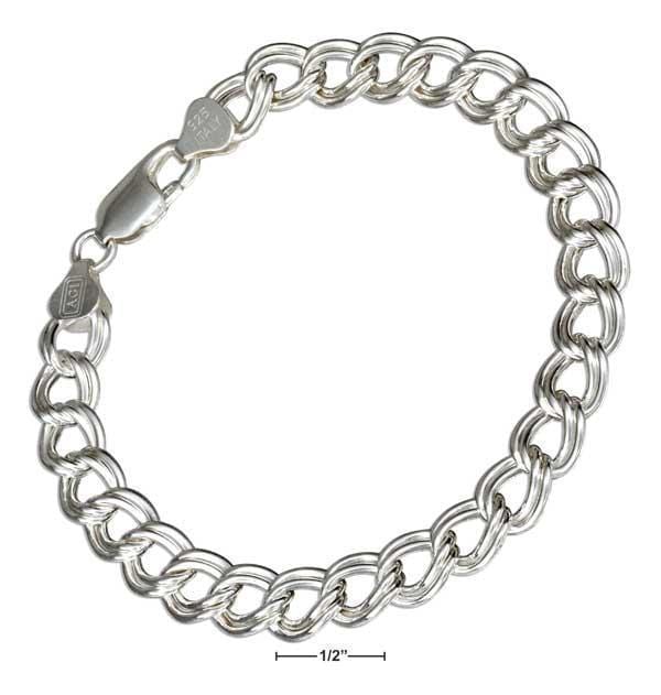 Silver Bracelets Sterling Silver Bracelet:  8" 8mm Charm Link Bracelet JadeMoghul