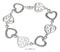 Silver Bracelets Sterling Silver Bracelet:  8" Plain And Filigree Open Hearts Bracelet JadeMoghul