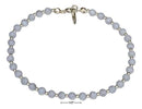 Silver Bracelets Sterling Silver Bracelet:  9" Beaded Blue Lace Agate Anklet JadeMoghul Inc.