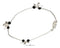Silver Bracelets Sterling Silver Bracelet:  9" Liquid Silver And Black Onyx Anklet With Bird Charms JadeMoghul Inc.
