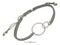 Silver Bracelets Sterling Silver Bracelet:  Double Rings Bracelet On 6"-9" Medium Weight Macrame Gray Cord JadeMoghul Inc.