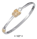 Silver Bracelets Sterling Silver Two-Tone Pair Of Flip-Flops Bangle Bracelet JadeMoghul Inc.