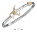 Silver Bracelets Sterling Silver Two-Tone Starfish Bangle Bracelet With Hook Closure JadeMoghul Inc.