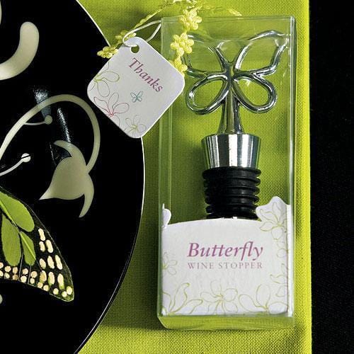 Silver Butterfly Wine Bottle Stopper Gift Boxed (Pack of 1)-Popular Wedding Favors-JadeMoghul Inc.