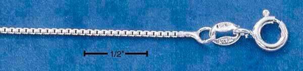 16" Sterling Silver Chain:  019 Box (1MM)