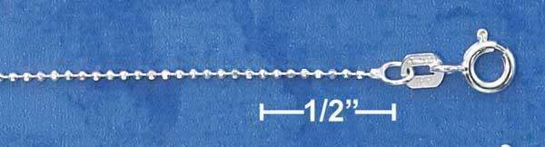 16" Sterling Silver Chain:  100 Diamond-Cut Bead Chain (1MM)