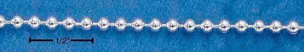 16" Sterling Silver Chain:  200 Bead Chain (2MM)