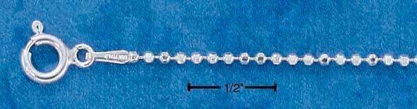 16" Sterling Silver Chain:  Diamond-Cut 150 Bead Chain