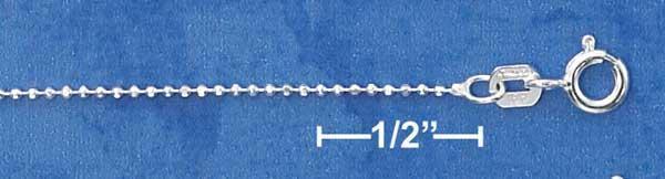 18" Sterling Silver 100 Diamond-Cut Bead Chain (1MM)