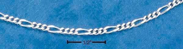 18" Sterling Silver Chain:  050 Figaro (1.5 MM)