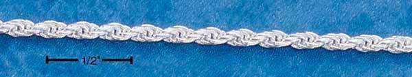 18" Sterling Silver Chain:  050 Solid Diamond-Cut Rope Chain (2.25 MM)