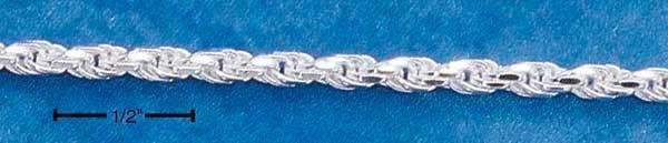 20" Sterling Silver Chain:  060 Solid Diamond-Cut Rope Chain (2.5MM)