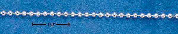 20" Sterling Silver Chain:  150 Bead Chain (1.5MM)