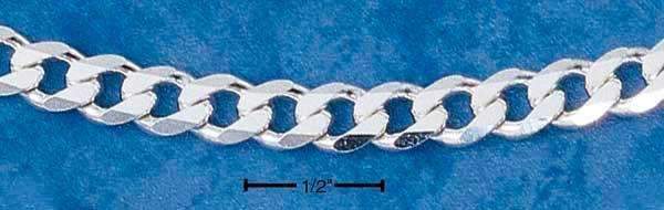 24" Sterling Silver Chain:  Curb 150 Chain (6 MM)