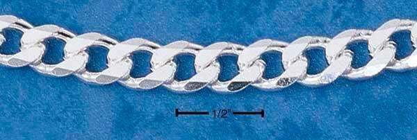 9" Sterling Silver Chain:  Curb 180 Chain (7 MM)