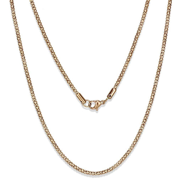 Silver Chains Gold Chain TK2424R Rose Gold - Stainless Steel Chain Alamode Fashion Jewelry Outlet