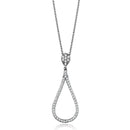 Silver Charms & Pendants Chain Necklace 3W1019 Rhodium Brass Chain Pendant with AAA Grade CZ Alamode Fashion Jewelry Outlet
