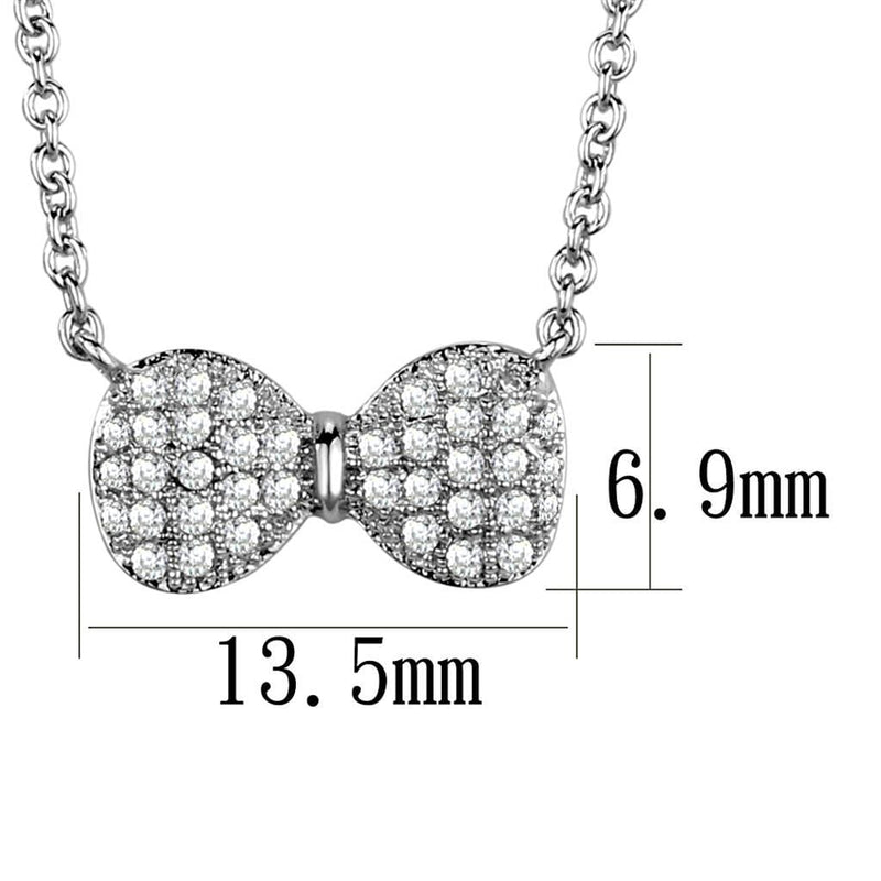 Silver Charms & Pendants Chain Necklace 3W1024 Rhodium Brass Chain Pendant with AAA Grade CZ Alamode Fashion Jewelry Outlet