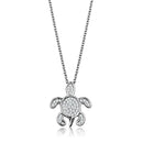 Silver Charms & Pendants Chain Necklace 3W1025 Rhodium Brass Chain Pendant with AAA Grade CZ Alamode Fashion Jewelry Outlet