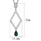 Silver Charms & Pendants Chain Necklace 3W1026 Rhodium Brass Chain Pendant with Synthetic in Emerald Alamode Fashion Jewelry Outlet