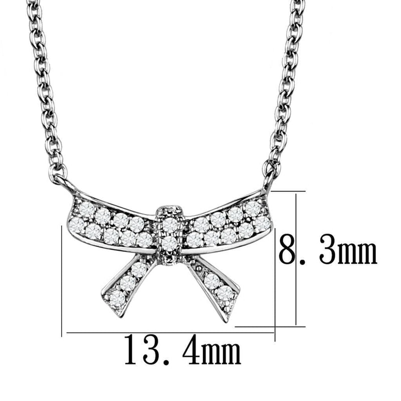 Silver Charms & Pendants Chain Necklace 3W1028 Rhodium Brass Chain Pendant with AAA Grade CZ Alamode Fashion Jewelry Outlet