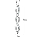 Silver Charms & Pendants Chain Necklace 3W1039 Rhodium Brass Chain Pendant with AAA Grade CZ Alamode Fashion Jewelry Outlet