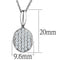 Chain Necklace 3W716 Rhodium Brass Chain Pendant with AAA Grade CZ