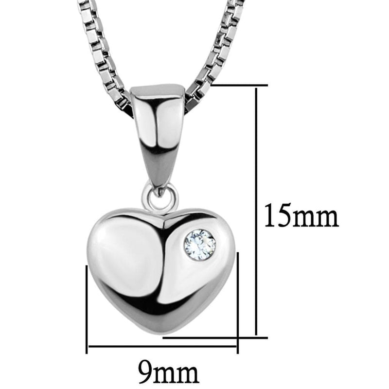 Silver Charms & Pendants Chain Necklace 3W825 Rhodium Brass Chain Pendant with AAA Grade CZ Alamode Fashion Jewelry Outlet
