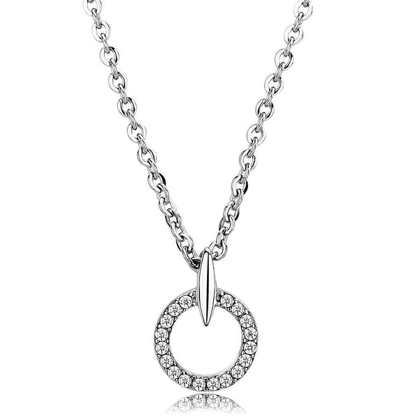 Silver Charms & Pendants Chain Necklace DA091 Stainless Steel Chain Pendant with AAA Grade CZ Alamode Fashion Jewelry Outlet