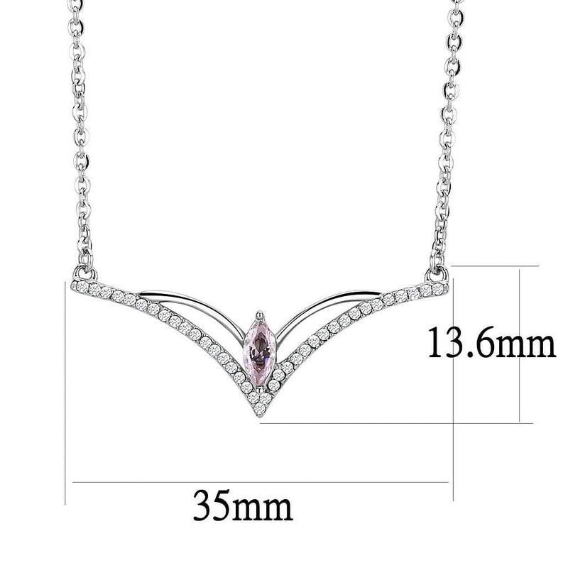Silver Charms & Pendants Chain Necklace DA094 Stainless Steel Chain Pendant with AAA Grade CZ Alamode Fashion Jewelry Outlet