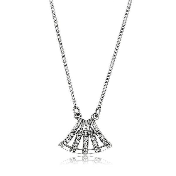 Silver Charms & Pendants Chain Necklace DA380 Stainless Steel Chain Pendant with AAA Grade CZ Alamode Fashion Jewelry Outlet