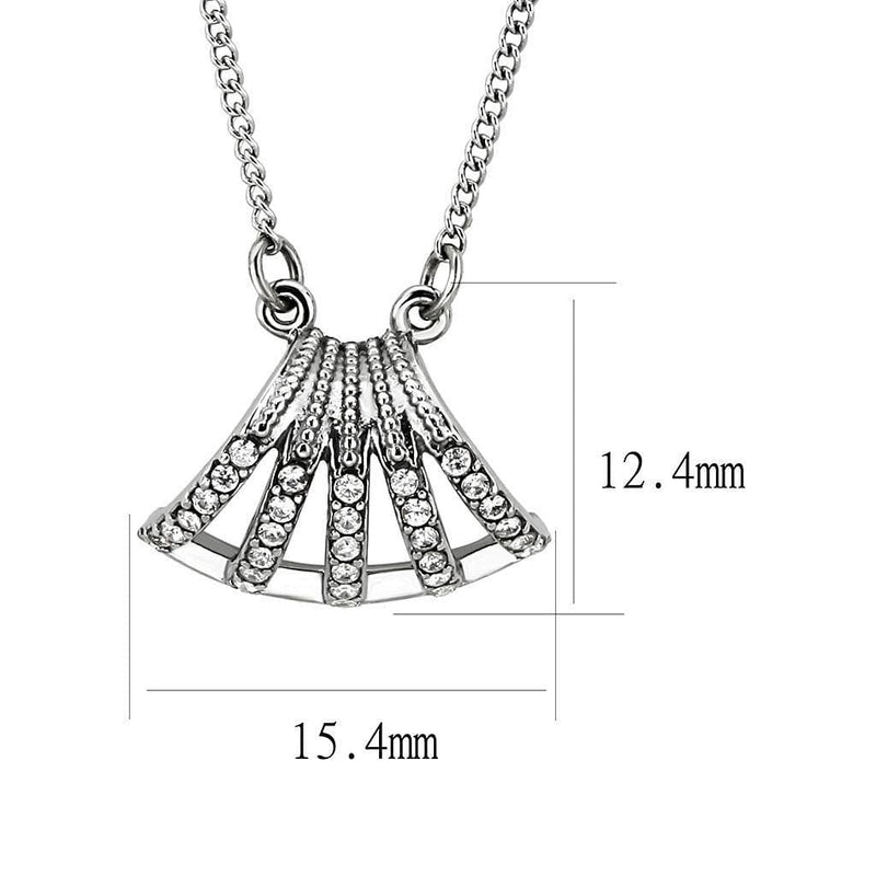 Silver Charms & Pendants Chain Necklace DA380 Stainless Steel Chain Pendant with AAA Grade CZ Alamode Fashion Jewelry Outlet