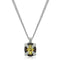 Chain Necklace LO2641 Rhodium+Hematite Brass Chain Pendant with CZ
