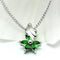 Chain Necklace LO3720 Rhodium Brass Chain Pendant with Synthetic in Emerald
