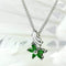 Chain Necklace LO3720 Rhodium Brass Chain Pendant with Synthetic in Emerald