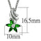 Chain Necklace LO3720 Rhodium Brass Chain Pendant with Synthetic in Emerald