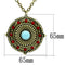 Chain Necklace LO3838 Antique Copper Brass Chain Pendant with Synthetic