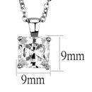 Chain Necklace LO3931 Rhodium Brass Chain Pendant with AAA Grade CZ